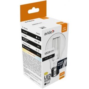 Avide LED White Filament Σφαιρική 10.5W E27 NW 4000K