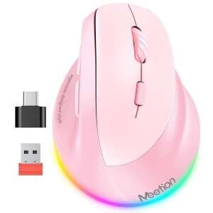 Meetion MT-BTM010R Δεξί Εργονομικό Ασύρματο Ποντίκι Ροζ